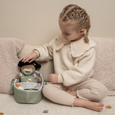 Baby Evi com Alcofa: Little Pink Flowers | Little Dutch