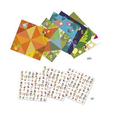 Origami com Autocolantes: Quantos Queres Animais | Djeco