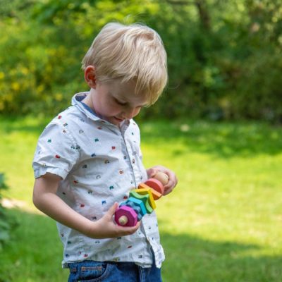 Rainbow Wooden Shape Twister | Tickit