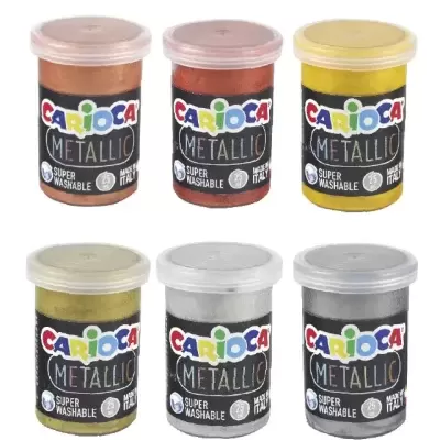 Caixa 6 Guaches Tempera: Metallic [25ml] | Carioca