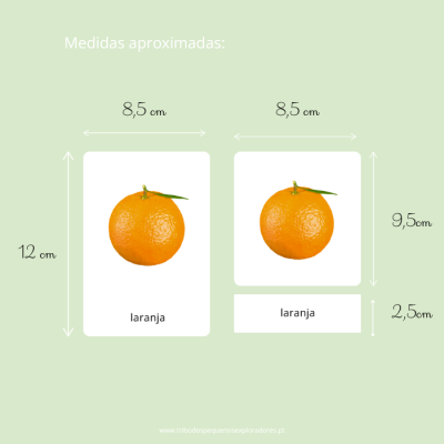 Cartões de 3 partes: Frutas