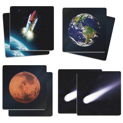 Suportes para copos com imagens espaciais de foguetão, Terra, Marte e cometa