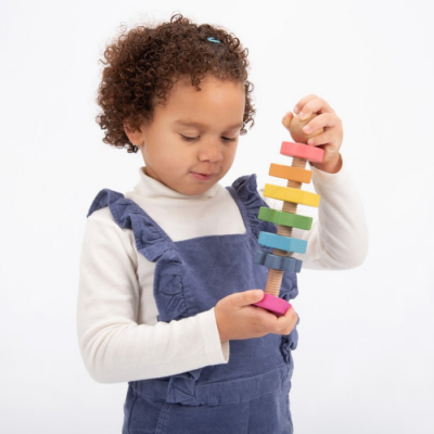Rainbow Wooden Shape Twister | Tickit