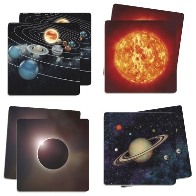 Cartas com imagens do sistema solar e eventos solares