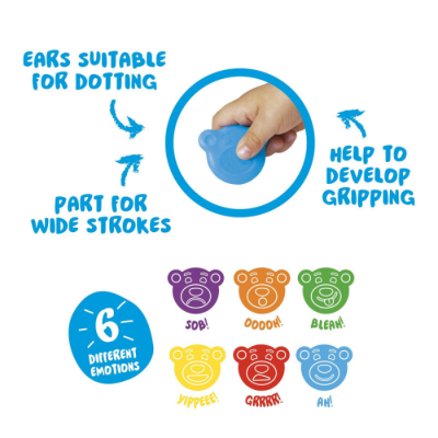 Caixa de 6 Lápis de Cera em forma de urso | Carioca