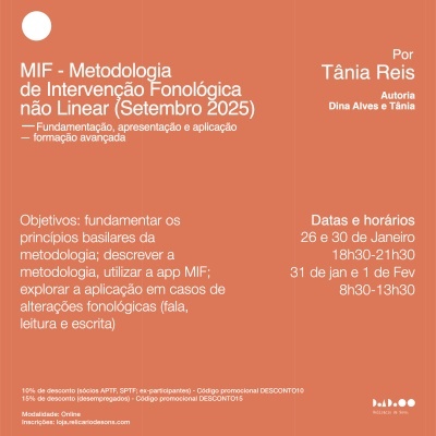 MIF - Metodologia de Intervenção Fonológica não linear (Janeiro 2026)