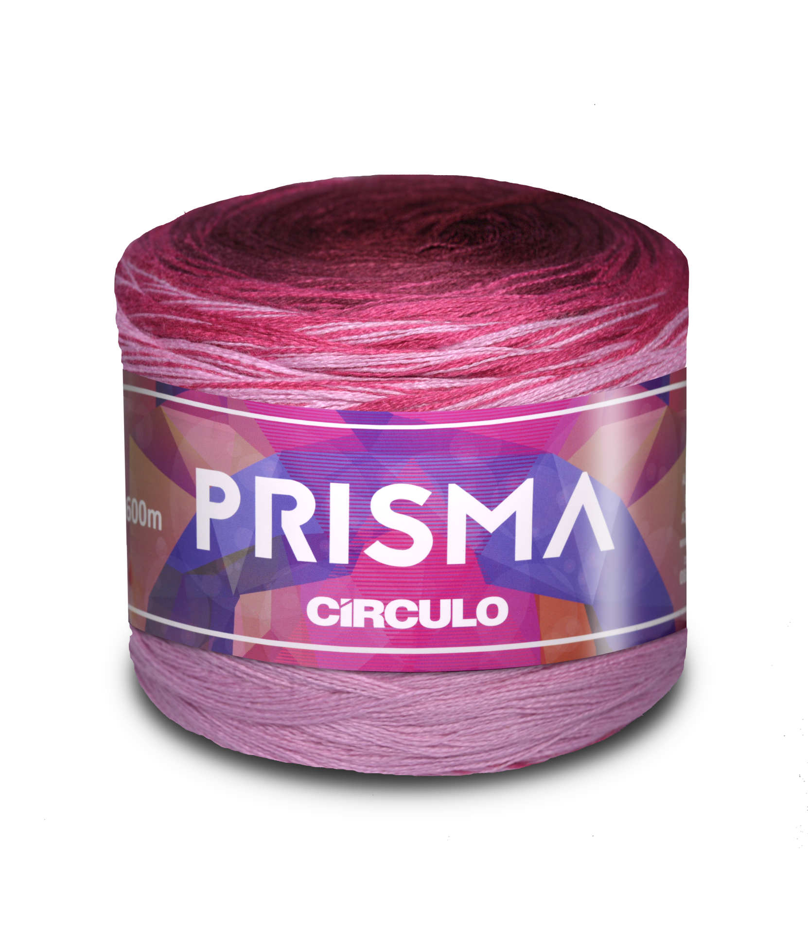 Rolo de fio Prisma Círculo em tons de rosa a vermelho vinho