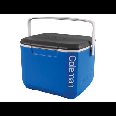 Caixa térmica Coleman azul com tampa preta e pega branca