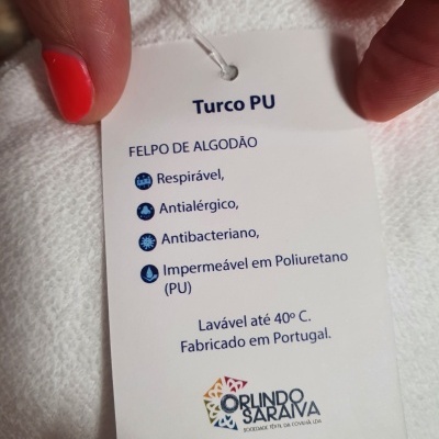 Etiqueta de produto Turco PU com informações de material e cuidados de lavagem