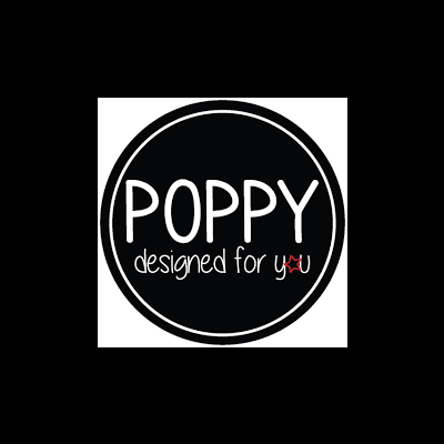 Logótipo circular preto com texto branco e detalhe vermelho