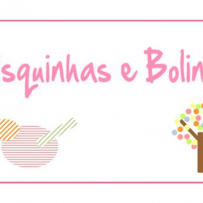 Logótipo com o texto Risquinhas e Bolinhas, tigela com risquinhas e árvore colorida