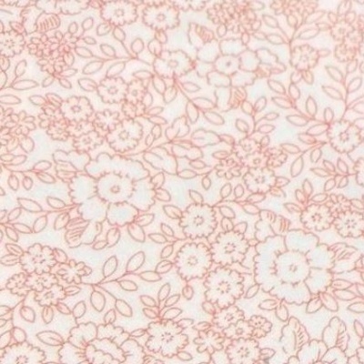 Pano com padrão floral vermelho claro e branco