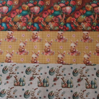 Tecido Coelhinhas com Cestinho