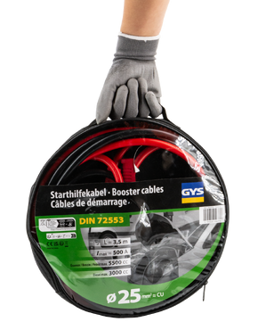 Cabos de ligação PRO 500A (3,5L/5,5L) - Grampos isolados - Ø25mm² - 2 x 3,5m