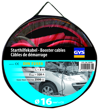 CABOS DE AJUDA PRO 320A (2,5L) - PINÇAS ISOLADAS - Ø16mm² - 2 x 3m