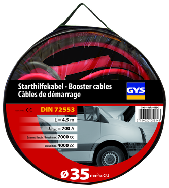 Cabos de ligação PRO 700A (4L/7L) - Grampos isolados - Ø35mm² - 2 x 4,5m