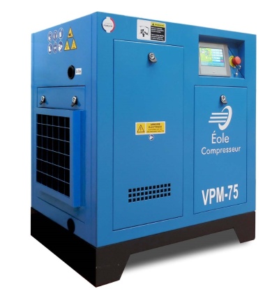 Compressor de velocidade variável Éole MISTRAL 75 / 7,5 kW 1100 lts /m