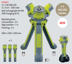 Lâmpada portátil de tripé 250L