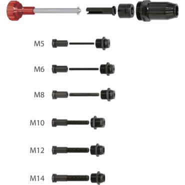 CONJUNTO DE 6 TIRANTES PARA AJUSTE DE INSERTOS ROSCADOS M5 - M14