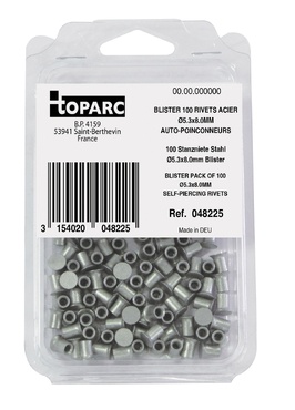100 REBITES AUTOPERFURANTES DE AÇO Ø5,3x8,0MM
