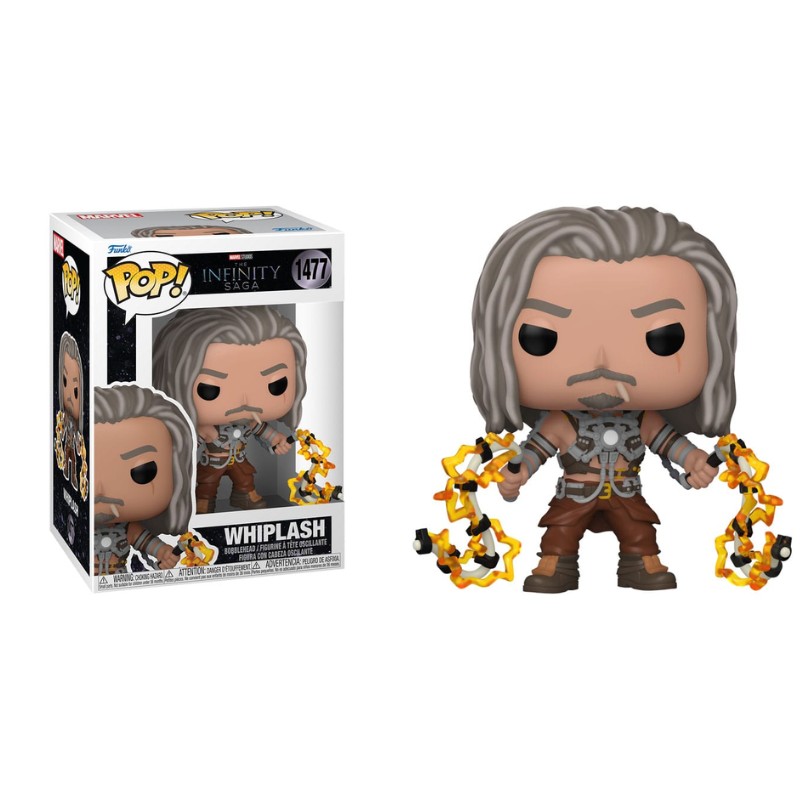 Funko POP! Marvel Cinematic Universe - Whiplash Funko Pop Whiplash com chicotes elétricos na caixa 1477