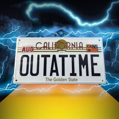 Back To The Future Metal Sign ´Outatime´ DeLorean License Plate