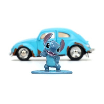 Lilo & Stitch Hollywood Rides Diecast Model 1/32 Blue Volkswagen Beetle with Figure