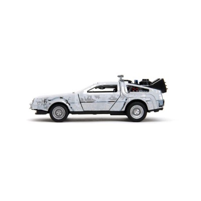 Back to the Future Hollywood Rides Diecast Model 1/32 DeLorean Time Machine Frost