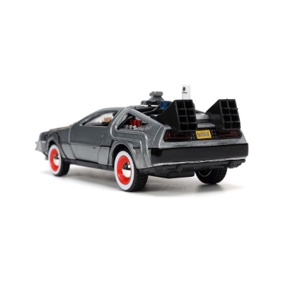 Back to the Future III Hollywood Rides Diecast Model 1/32 DeLorean Time Machine Free Rolling