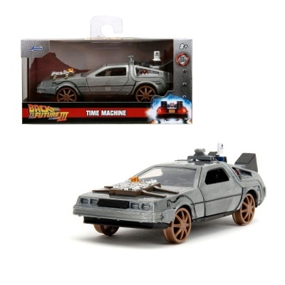 Back to the Future III Hollywood Rides Diecast Model 1/32 DeLorean Time Machine Railroad Wheels
