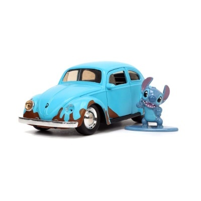 Lilo & Stitch Hollywood Rides Diecast Model 1/32 Blue Volkswagen Beetle with Figure