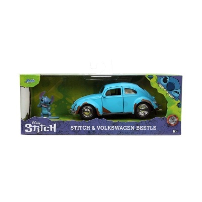 Lilo & Stitch Hollywood Rides Diecast Model 1/32 Blue Volkswagen Beetle with Figure