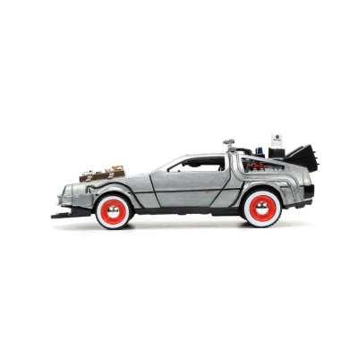 Back to the Future III Hollywood Rides Diecast Model 1/32 DeLorean Time Machine Free Rolling