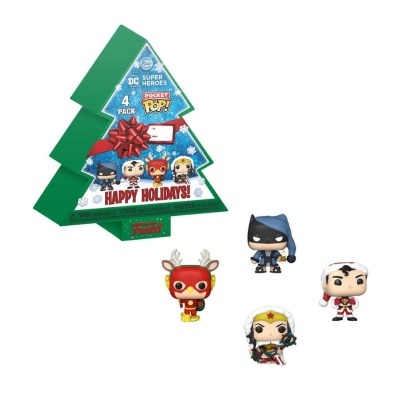 Funko POP! Keychain DC Comics - 4-Pack Tree Holiday Box