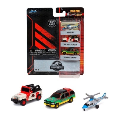 Jurassic World Nano Hollywood Cars Diecast Mini Cars 4-Pack