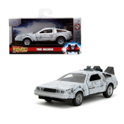 Back to the Future Hollywood Rides Diecast Model 1/32 DeLorean Time Machine Frost