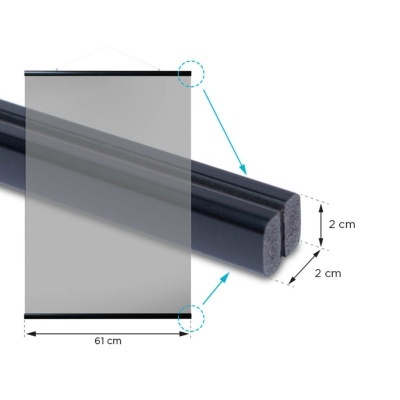 Suporte Magnético para Poster Vertical - Preto