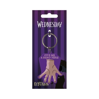 Wednesday Rubber Keychain Give Me A Hand