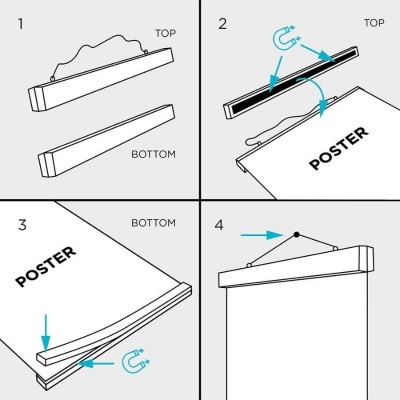 Suporte Magnético para Poster Vertical - Preto