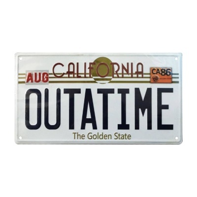 Back To The Future Metal Sign ´Outatime´ DeLorean License Plate
