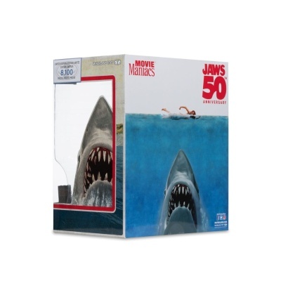Embalagem de figura do tubarão JAWS 50th Anniversary de McFarlane Toys