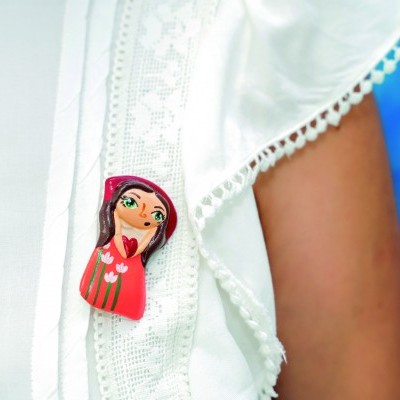 Rosa Courense íman // alfinete cerâmico