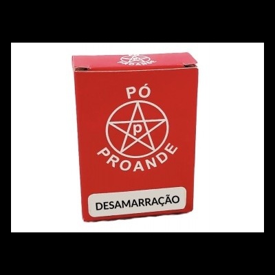 Caixa vermelha de pó Proande desamarração com pentagrama