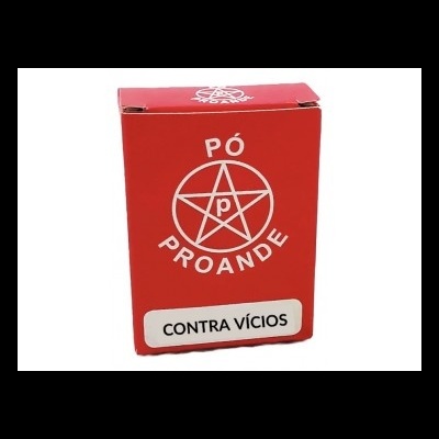 Embalagem vermelha de pó Proande contra vícios