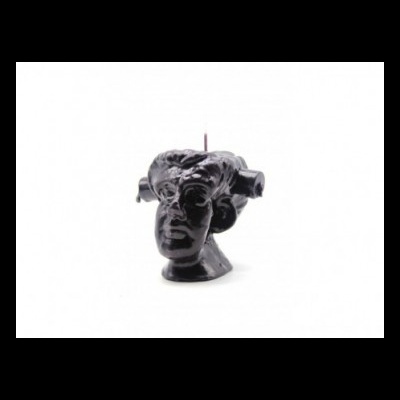 Vela cinzenta em forma de cabeça humana com textura brilhante