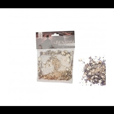 Saco com mistura de pedras minerais BENJOIM em fundo branco