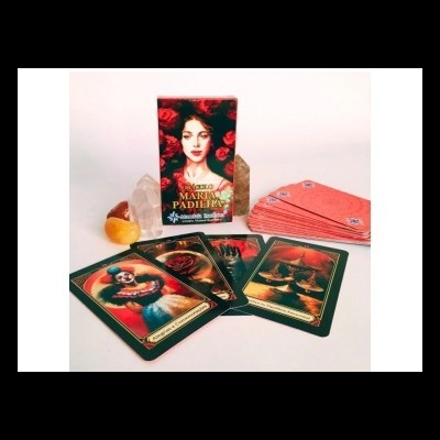 Baralho de tarot Tarot Maria Padilha com cartas coloridas e pedras semipreciosas