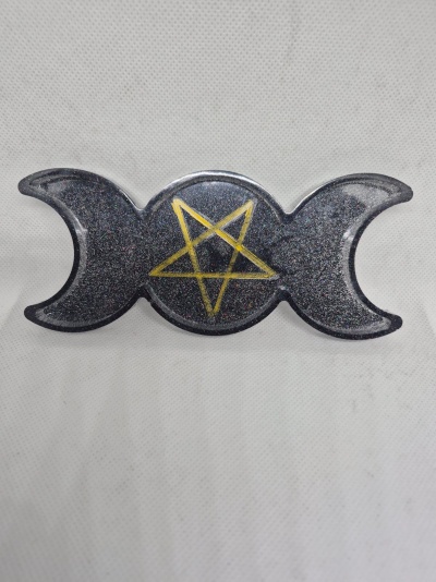 porta vela lua preto