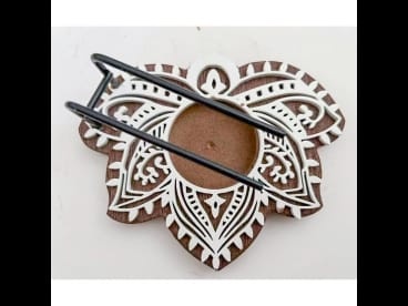 QUEIMADOR MADEIRA FLOR LOTUS 12X10X0.10CM