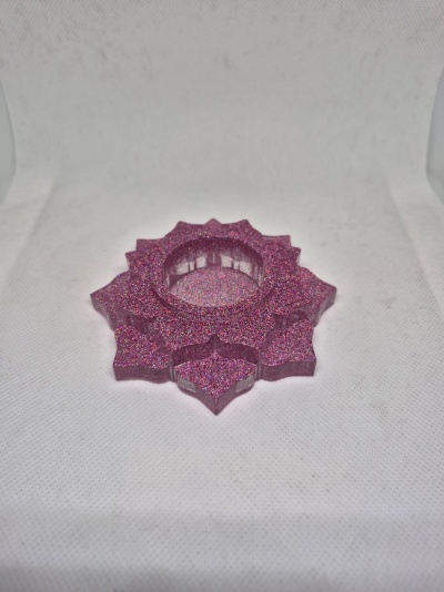 porta vela individual rosa